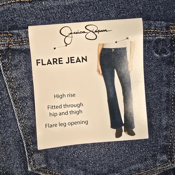 NWT Jessica Simpson Women's High Rise Flare Jeans Size 6 Med Wash Stretch Casual - Picture 10 of 15